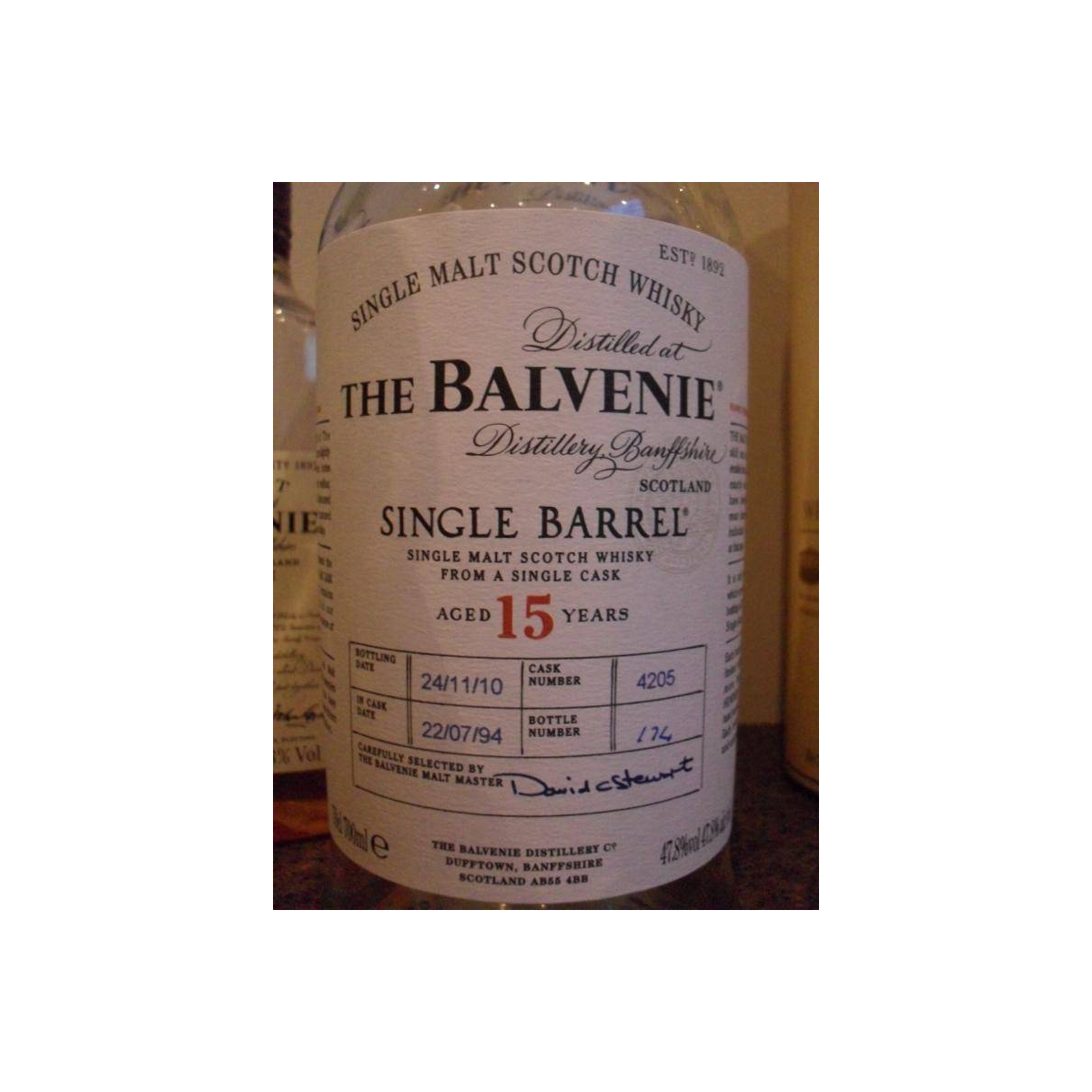 The Balvenie Single Cask 1994 15 Years Single Malt Whisky