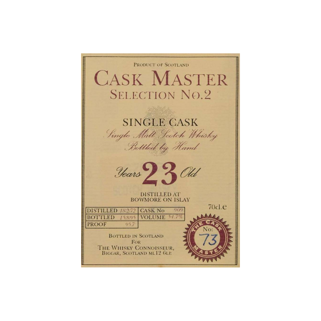 Bowmore 1972 23 Years Single Malt Whisky 2
