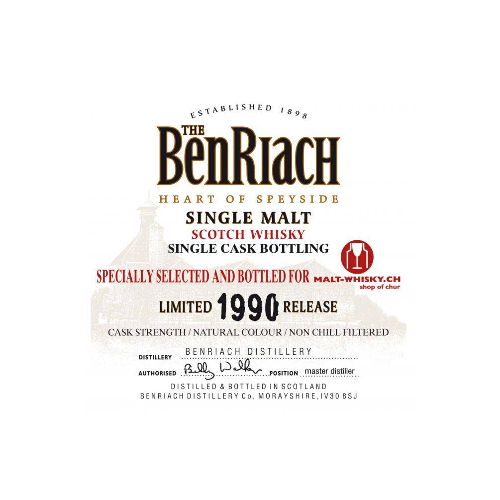 BenRiach Individual Cask Bottling 1990 21 Years Single Malt Whisky