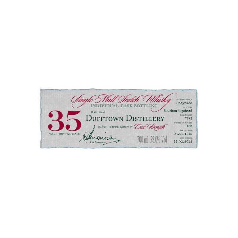 Dufftown Individual Cask Bottling 1976 35 Years Single Malt Whisky 2