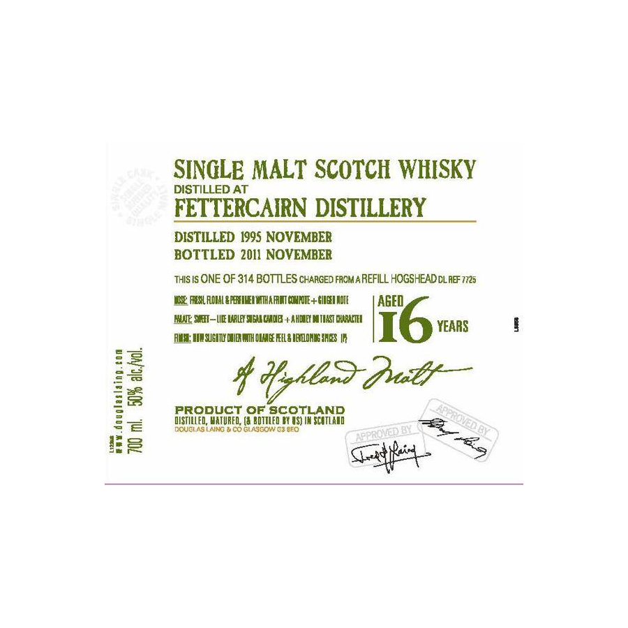 Fettercairn Old Malt Cask 1995 16 Years Single Malt Whisky
