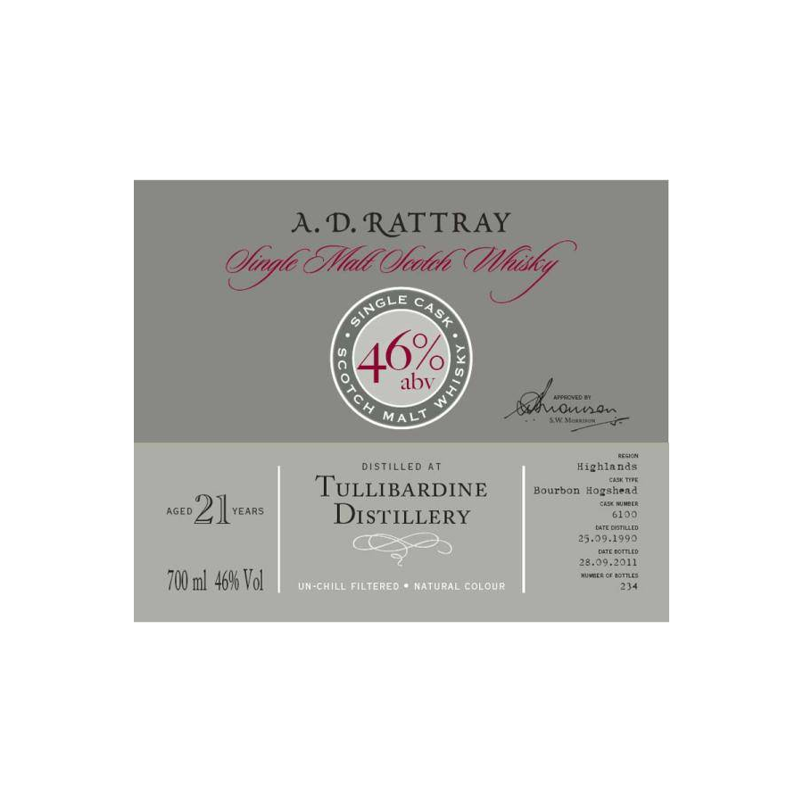 Tullibardine Single Cask 1990 21 Years Single Malt Whisky