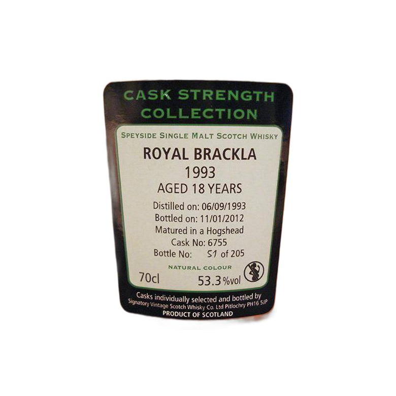 Royal Brackla Cask Strength Collection 1993 18 Years Single Malt Whisky 2