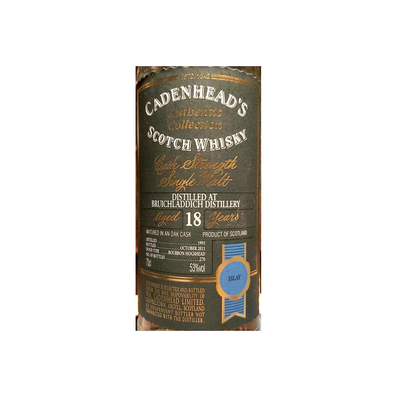 Bruichladdich Authentic Collection 1993 18 Years Single Malt Whisky 2