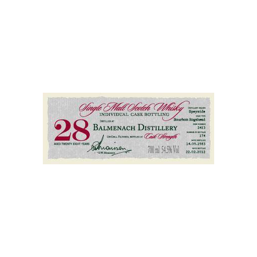 Balmenach Individual Cask Bottling 1983 28 Years Single Malt Whisky 2