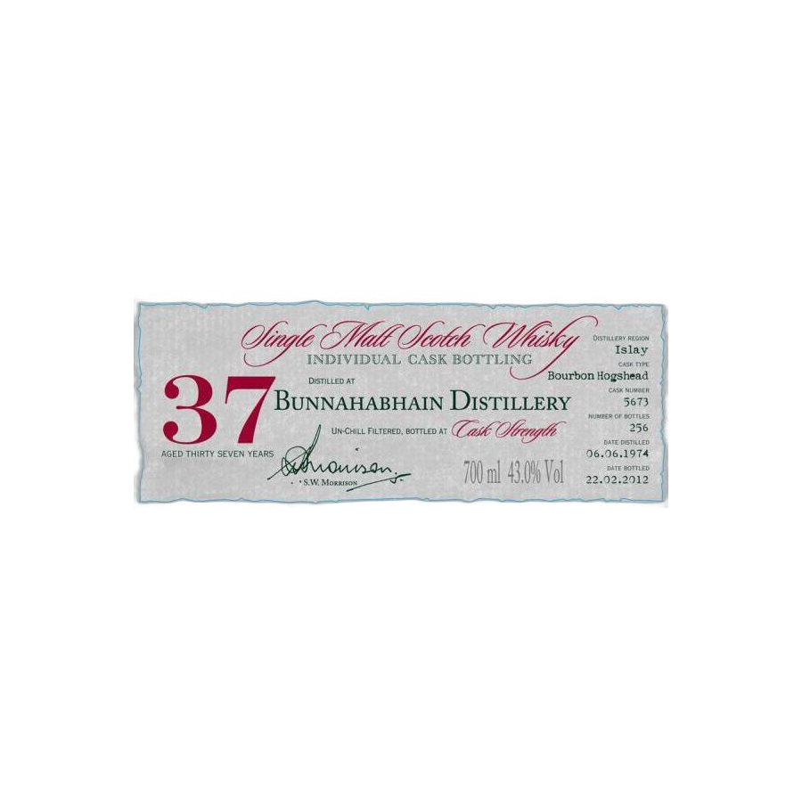 Bunnahabhain Individual Cask Bottling 1974 37 Years Single Malt Whisky 2