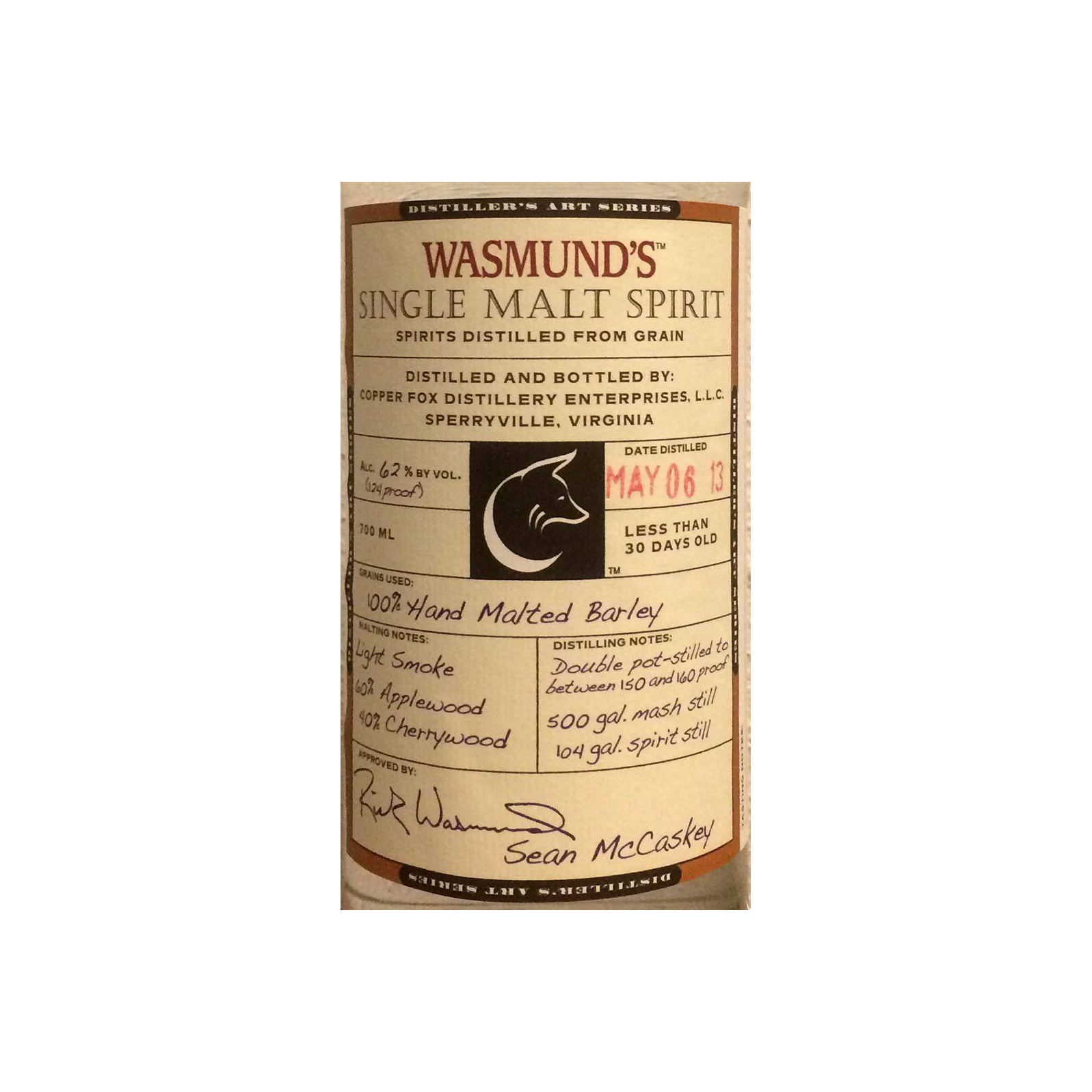 Wasmund's 2013 Single Malt Spirit 2