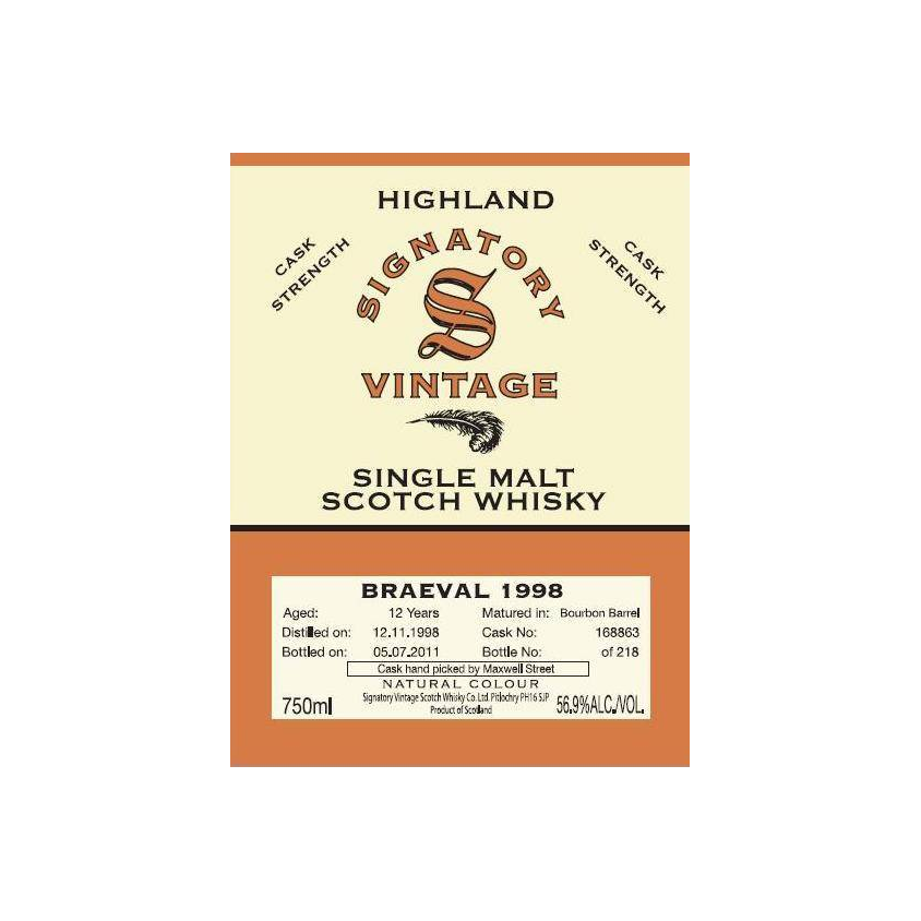 Braeval Vintage Collection 1998 12 Years Single Malt Whisky