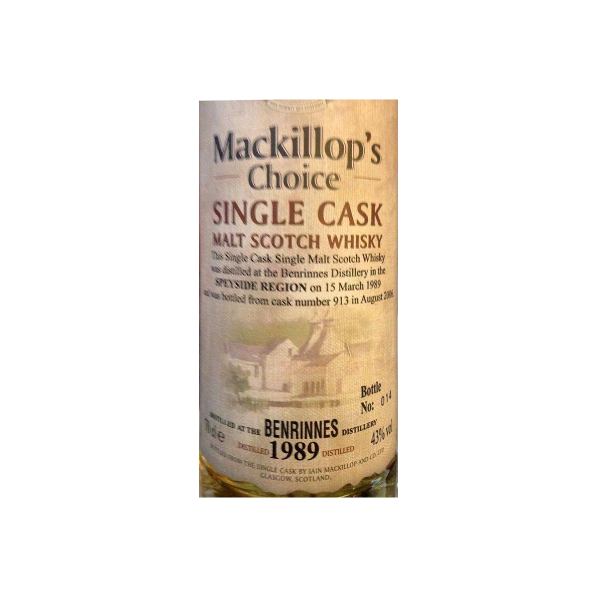 Benrinnes Single Cask 1989 17 Years Single Malt Whisky 2