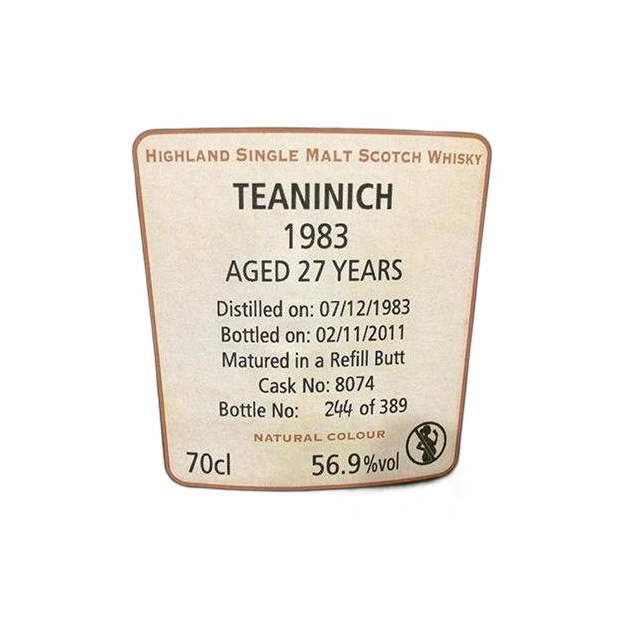 Teaninich Cask Strength Collection 1983 27 Years Single Malt Whisky