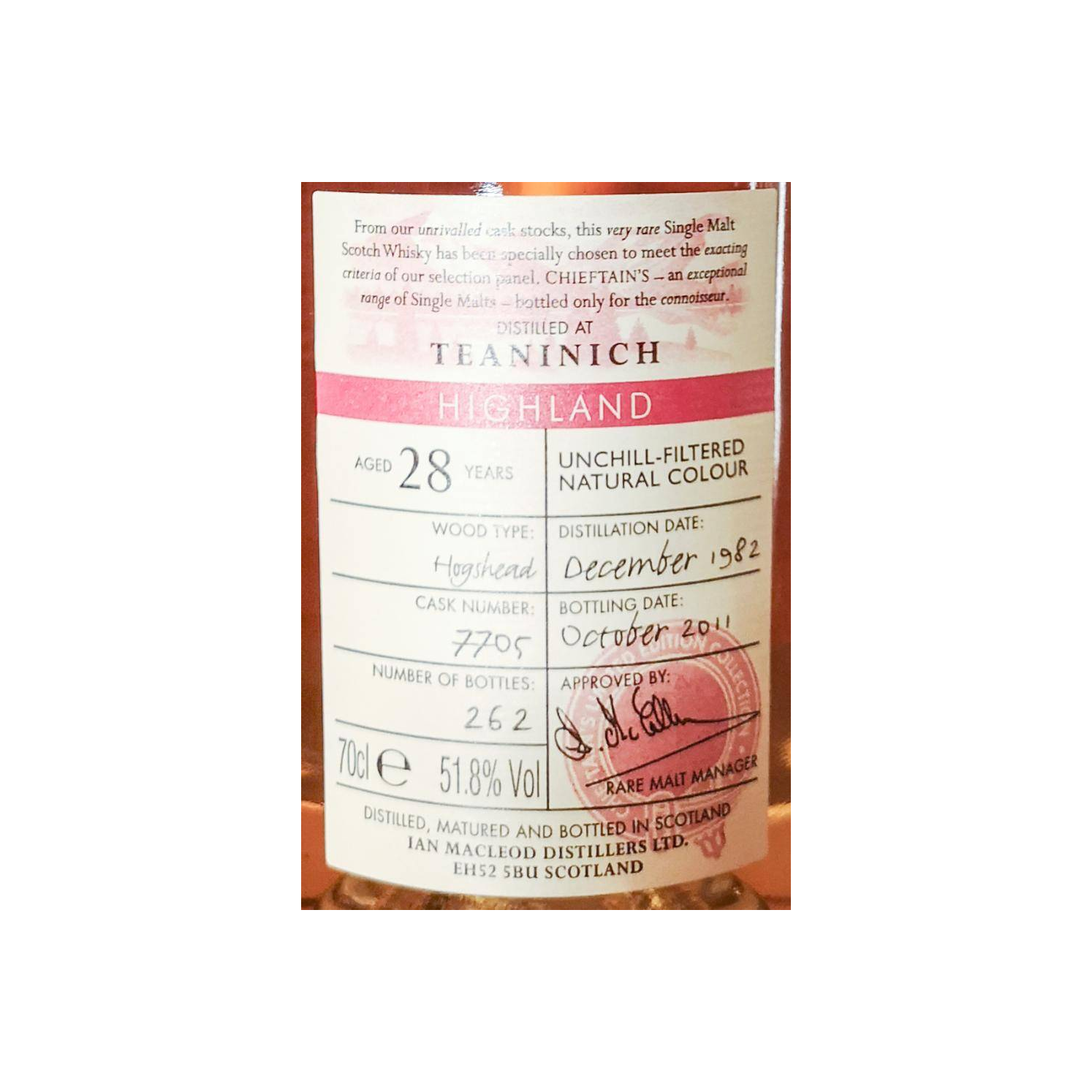 Teaninich 1982 28 Years Single Malt Whisky 2