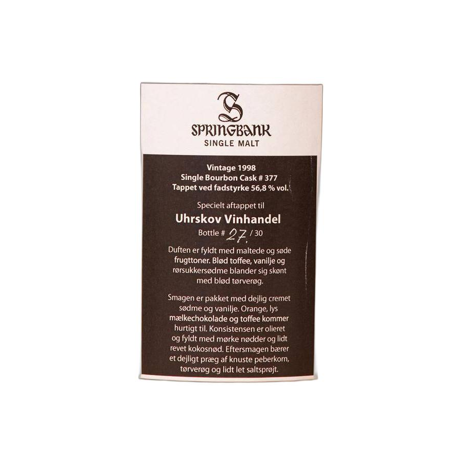 Springbank Cask Strength Collection 1998 13 Years Single Malt Whisky 2