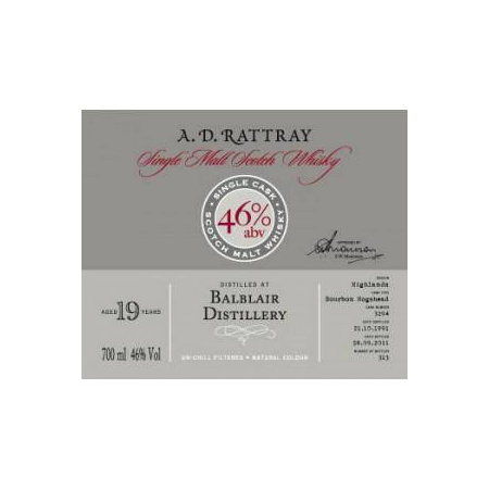 Balblair Single Cask 1991 19 Years Single Malt Whisky