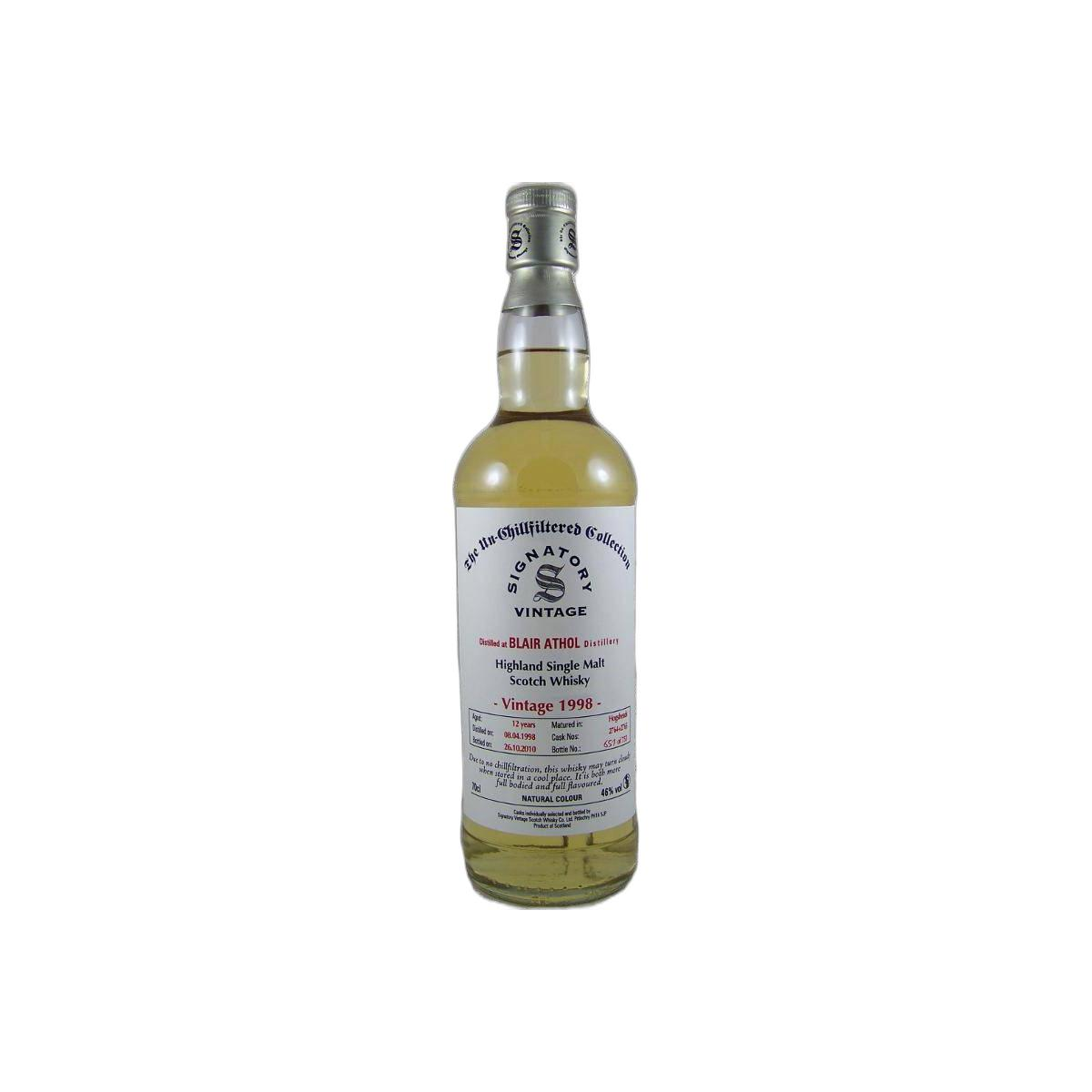 Blair Athol The Un-Chillfiltered Collection 1998 12 Years Single Malt Whisky