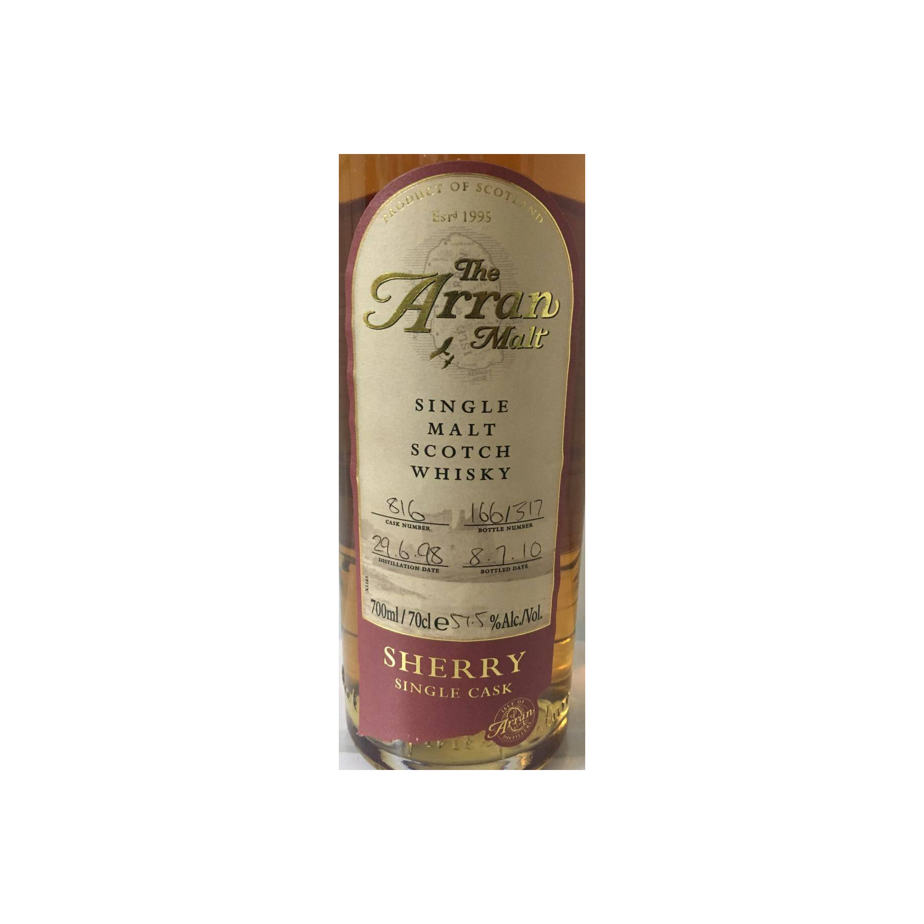 Arran Sherry Cask 1998 12 Years Single Malt Whisky 2