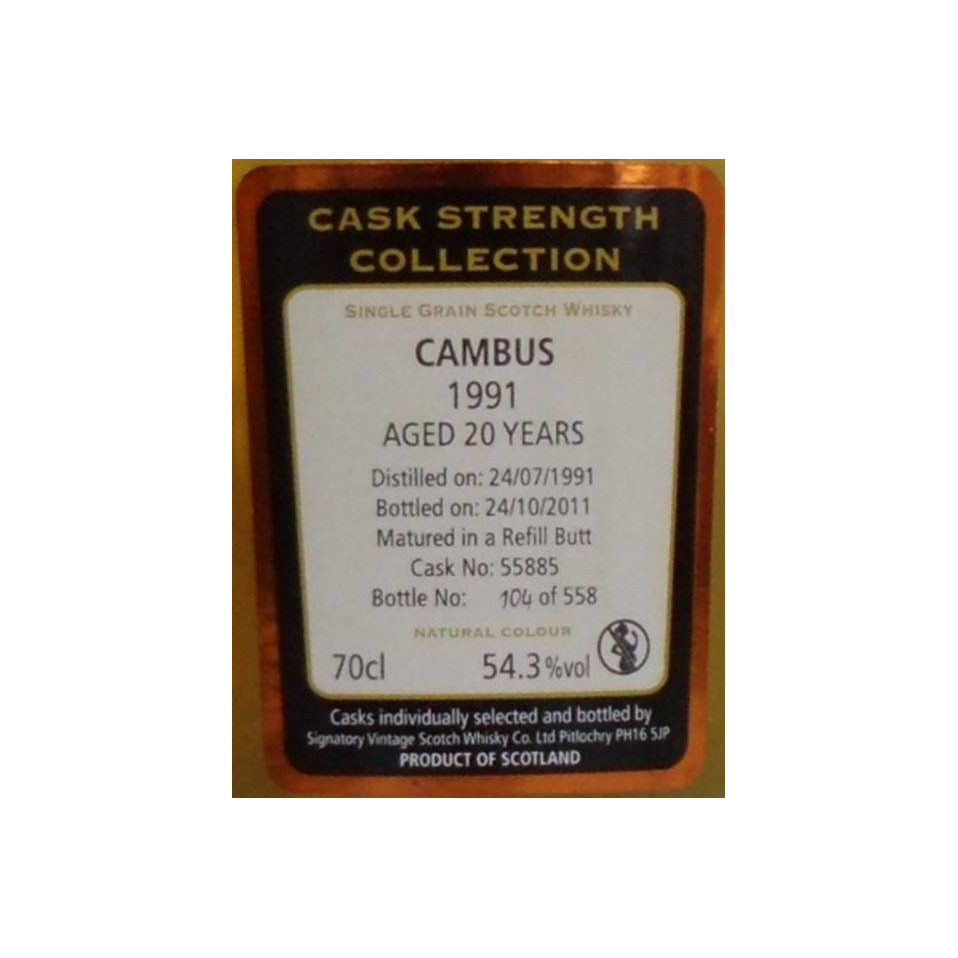 Cambus Cask Strength Collection 1991 20 Years Single Grain Whisky 2