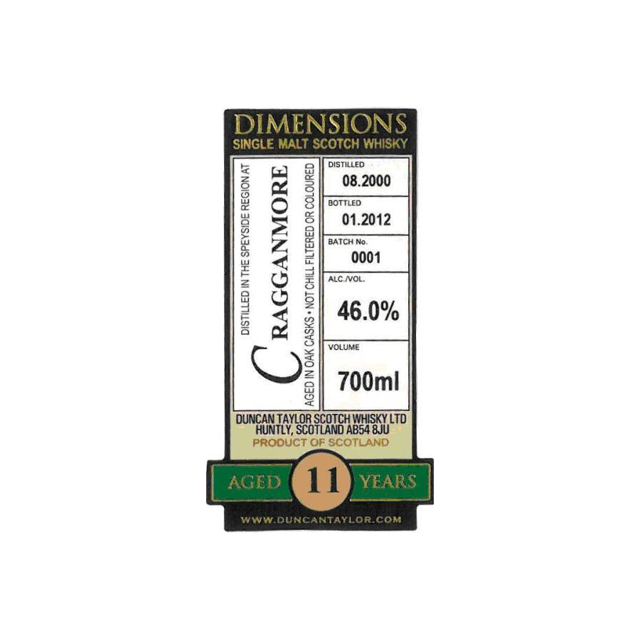 Cragganmore Dimensions 2000 11 Years Single Malt Whisky 2