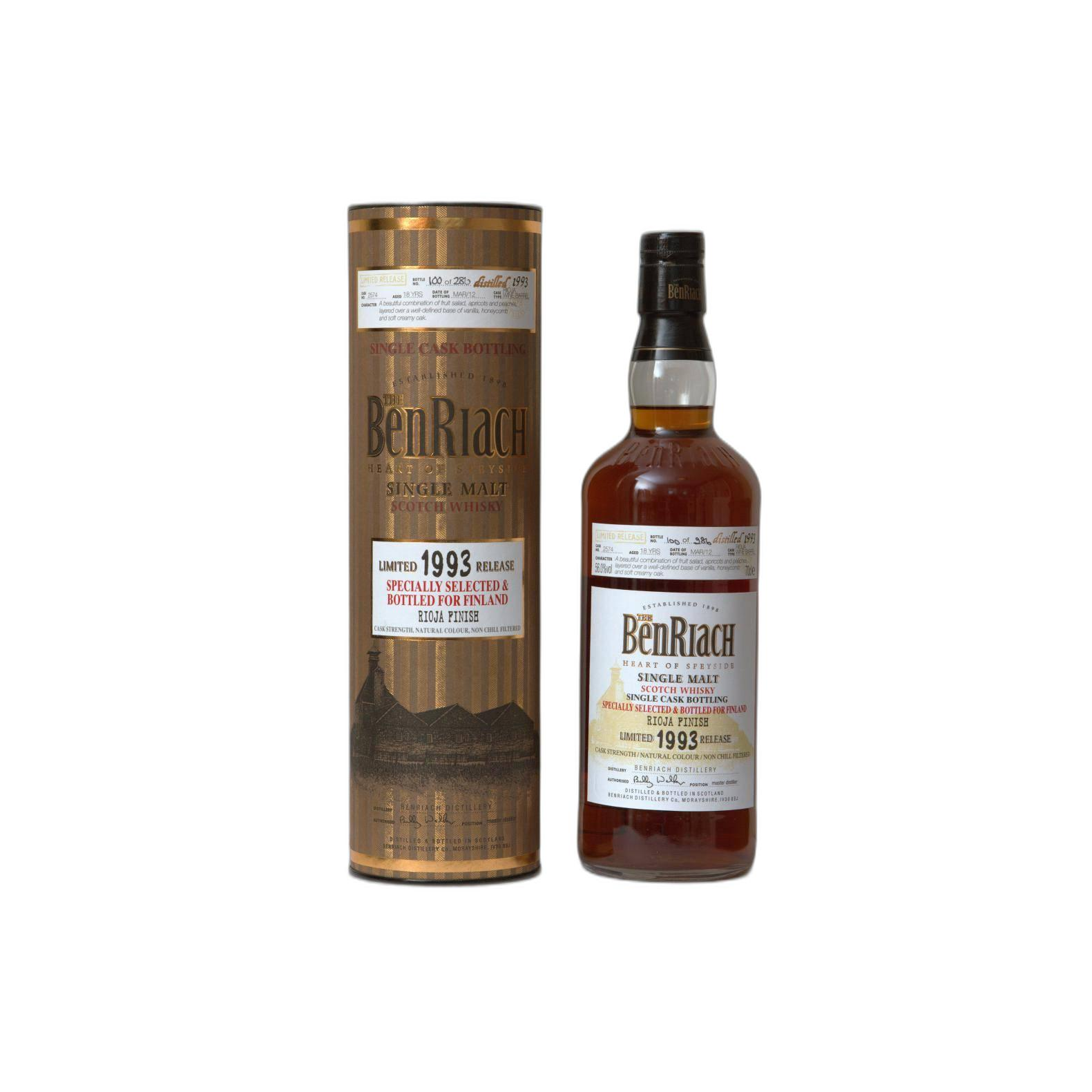 BenRiach Individual Cask Bottling 1993 18 Years Single Malt Whisky 2