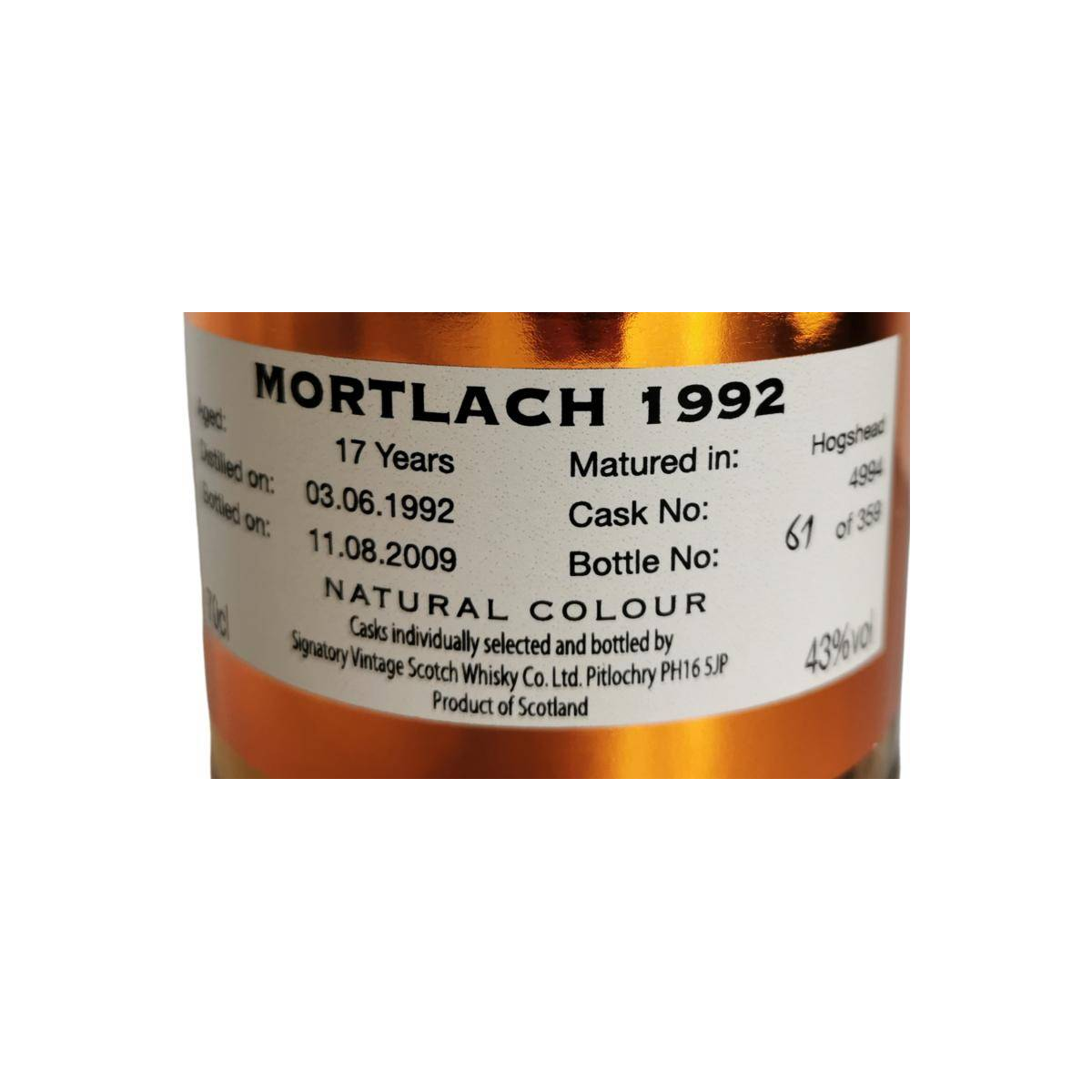 Mortlach Vintage Collection 1992 17 Years Single Malt Whisky 2