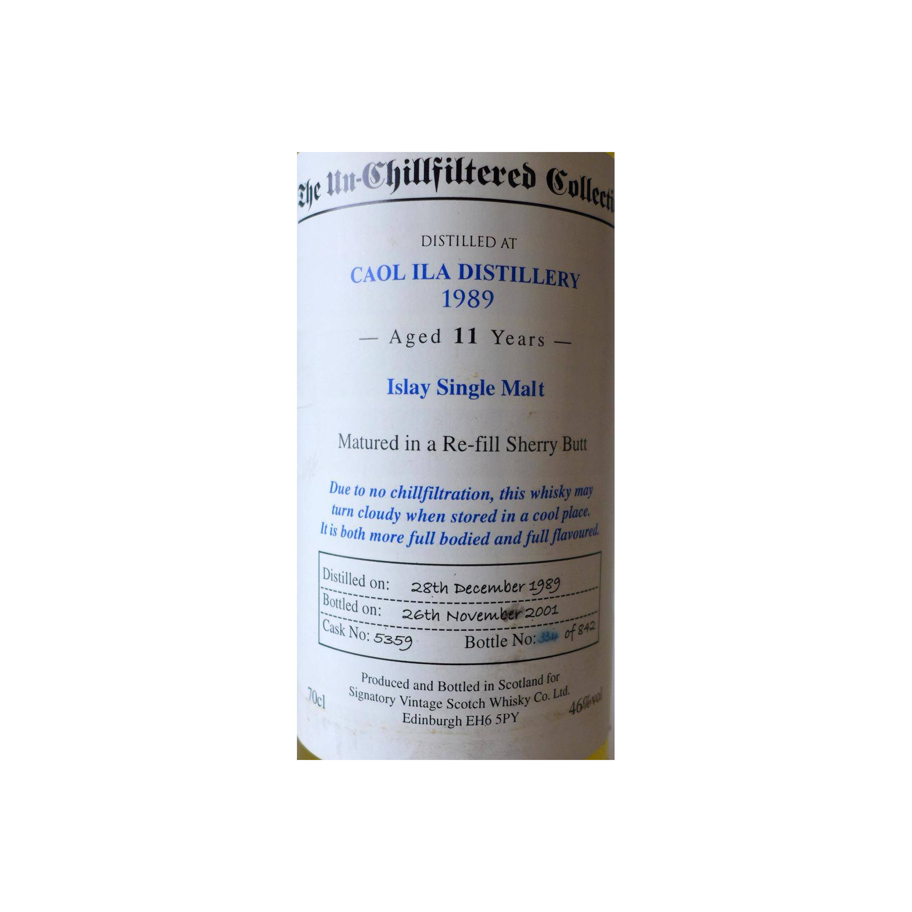Caol Ila The Un-Chillfiltered Collection 1989 11 Years Single Malt Whisky 2