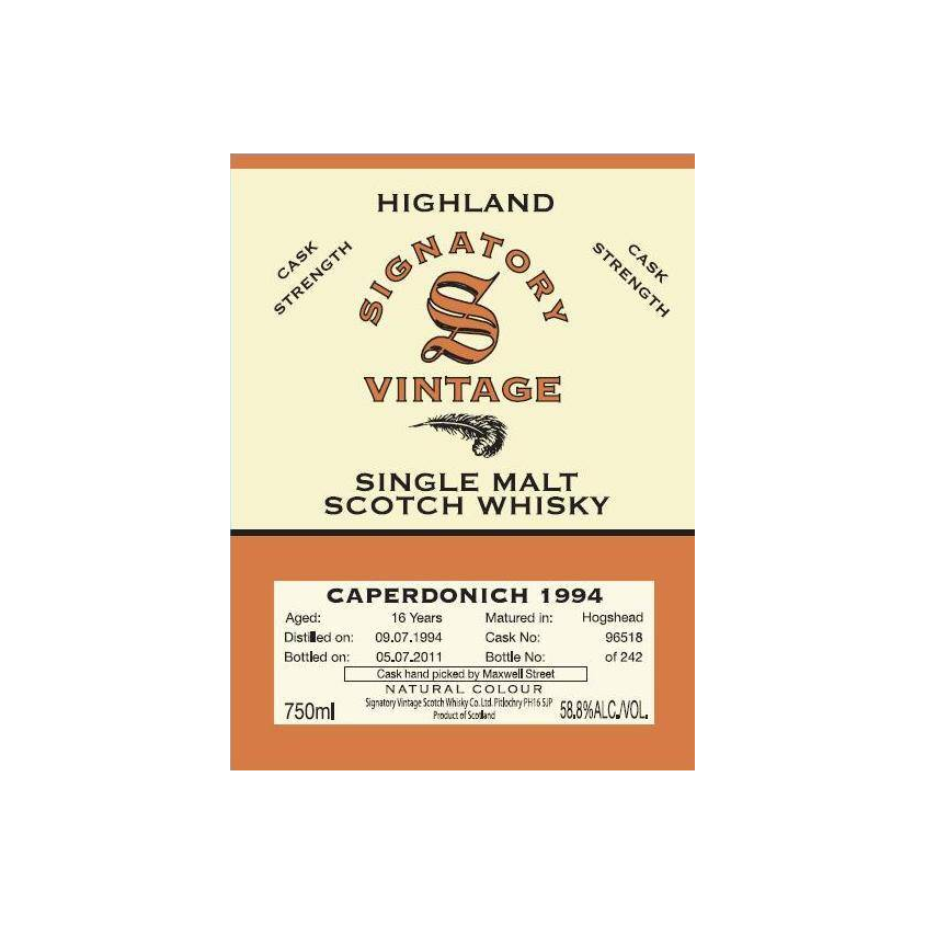 Caperdonich 1994 16 Years Single Malt Whisky 2
