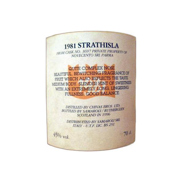 Strathisla 1981 15 Years Single Malt Whisky 3