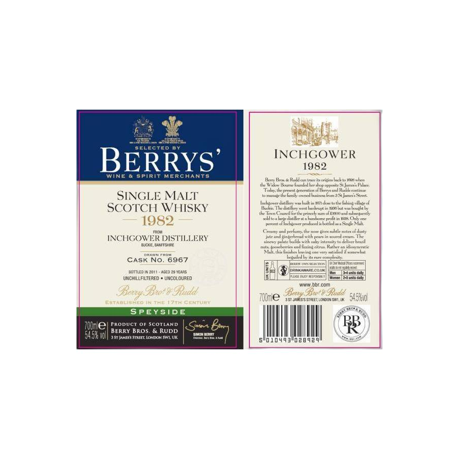 Inchgower 1982 29 Years Single Malt Whisky