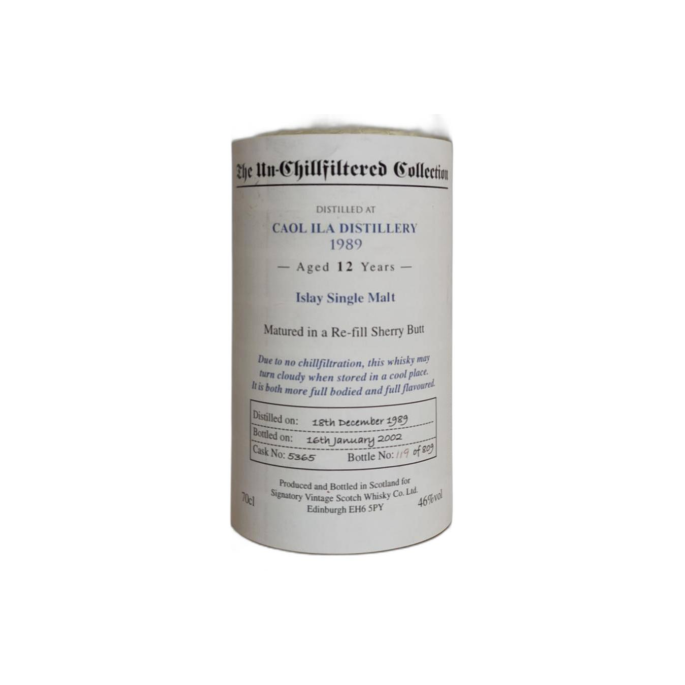 Caol Ila The Un-Chillfiltered Collection 1989 12 Years Single Malt Whisky