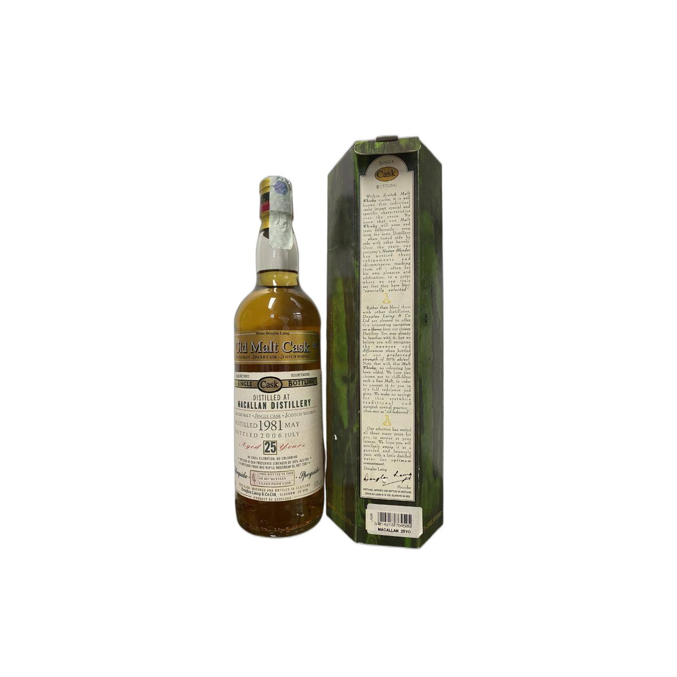 The Macallan Old Malt Cask 1981 25 Years Single Malt Whisky
