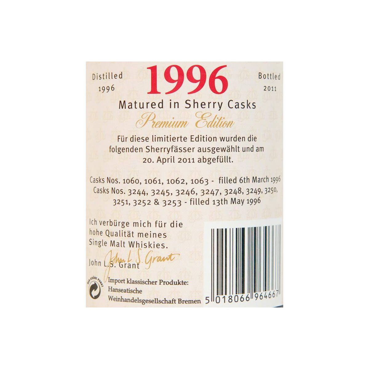 Glenfarclas 1996 14 Years Single Malt Whisky 3