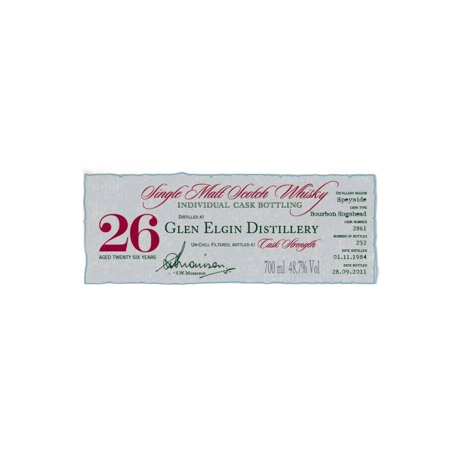 Glen Elgin Individual Cask Bottling 1984 26 Years Single Malt Whisky 2
