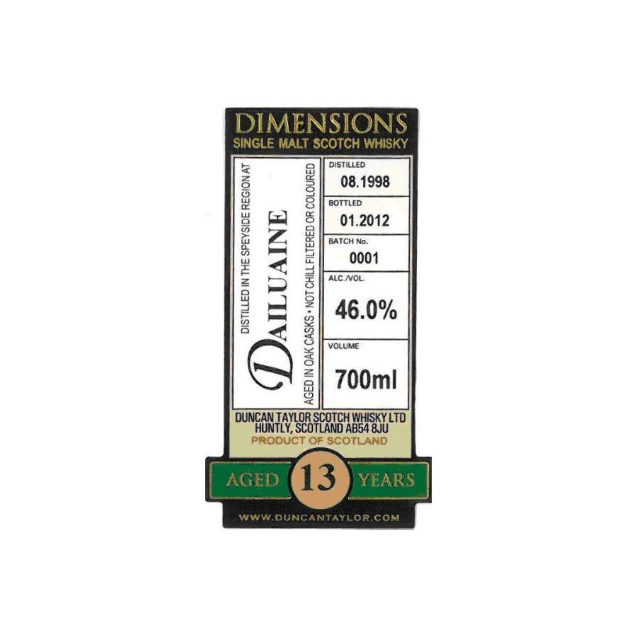 Dailuaine Dimensions 1998 13 Years Single Malt Whisky 2