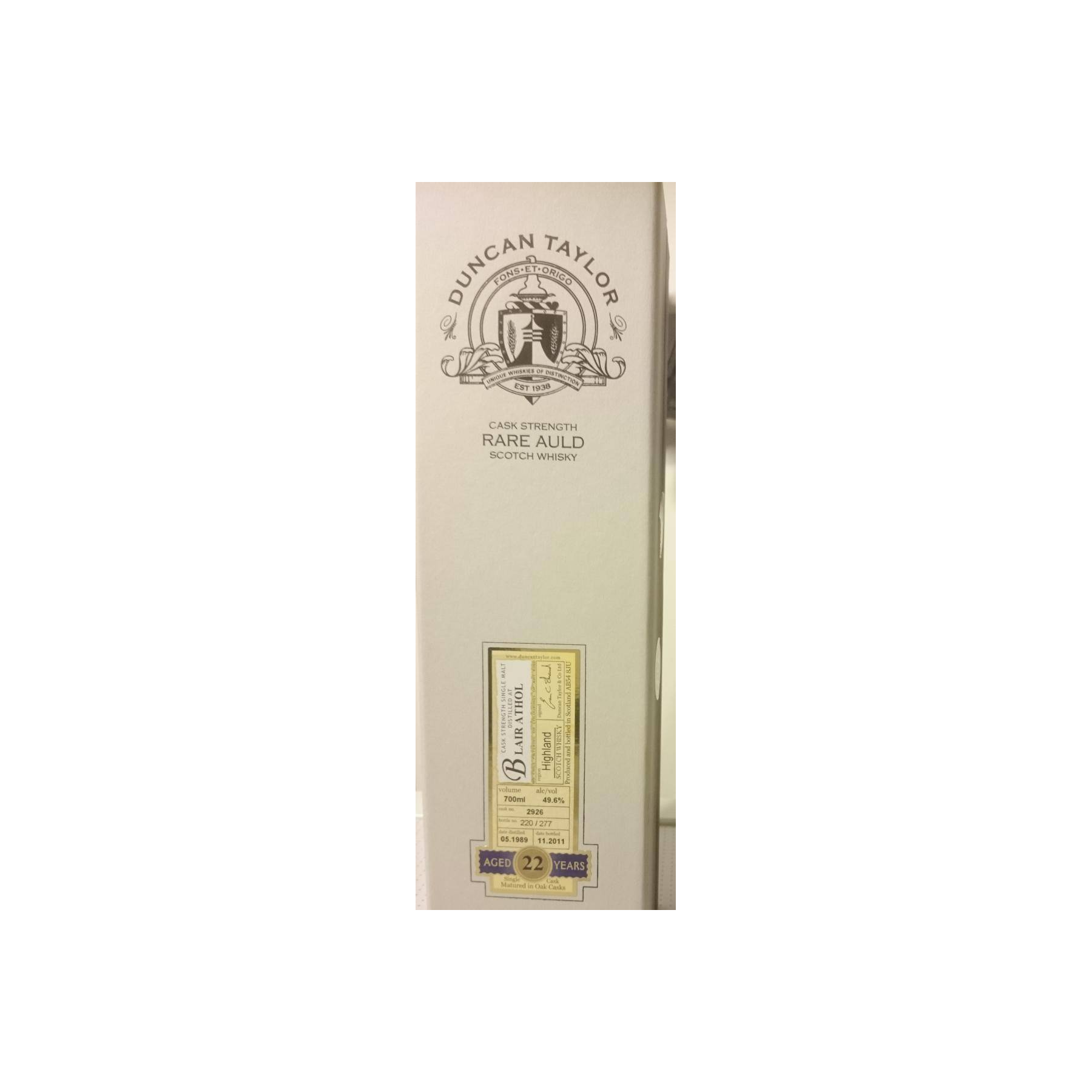 Blair Athol Rare Auld 1989 22 Years Single Malt Whisky 2