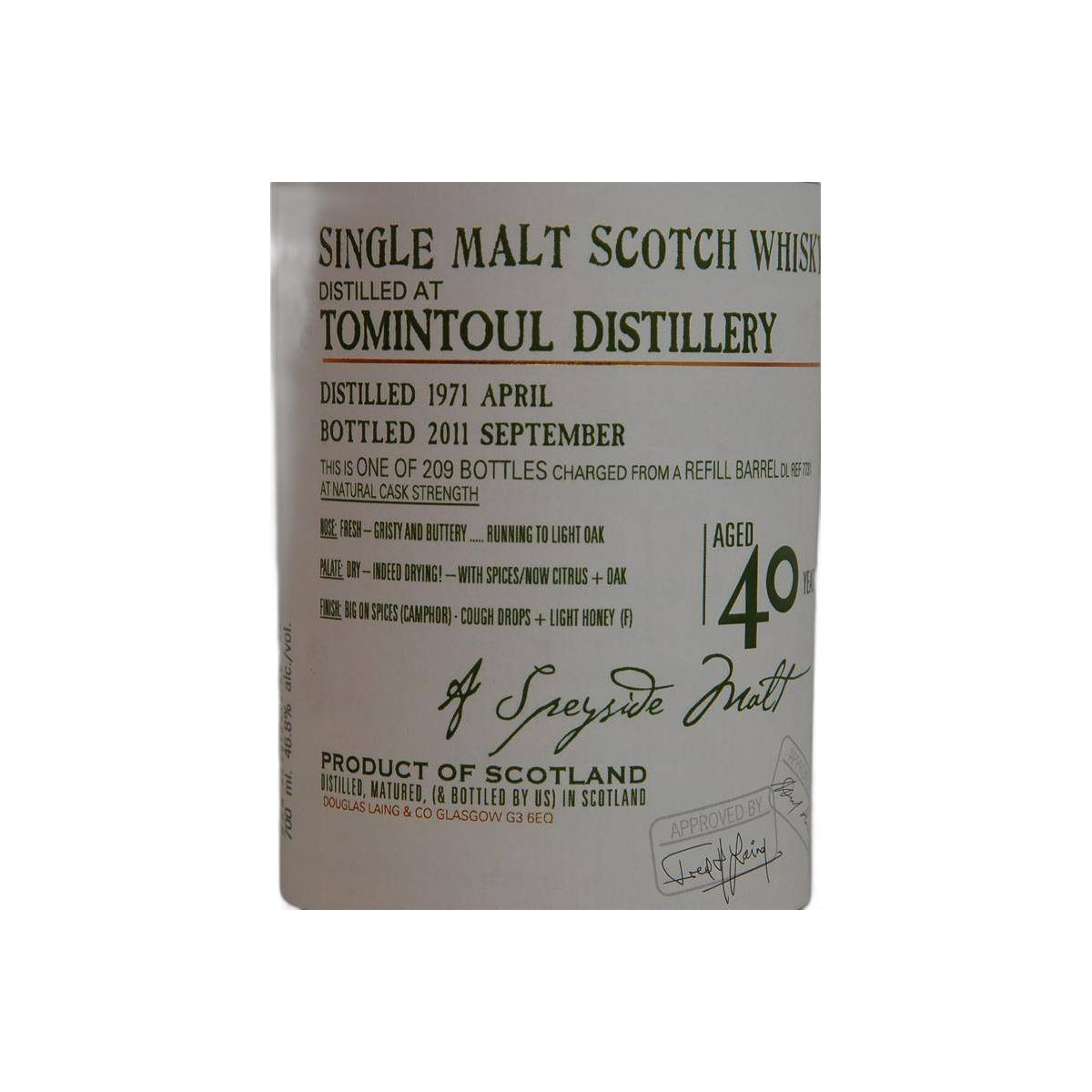 Tomintoul Old Malt Cask 1971 40 Years Single Malt Whisky 2