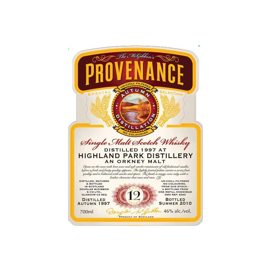 Highland Park McGibbon's Provenance 1997 12 Years Single Malt Whisky