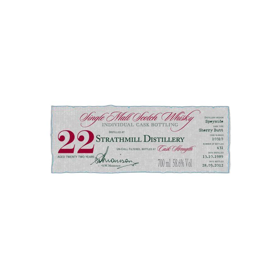 Strathmill Individual Cask Bottling 1989 22 Years Single Malt Whisky 2