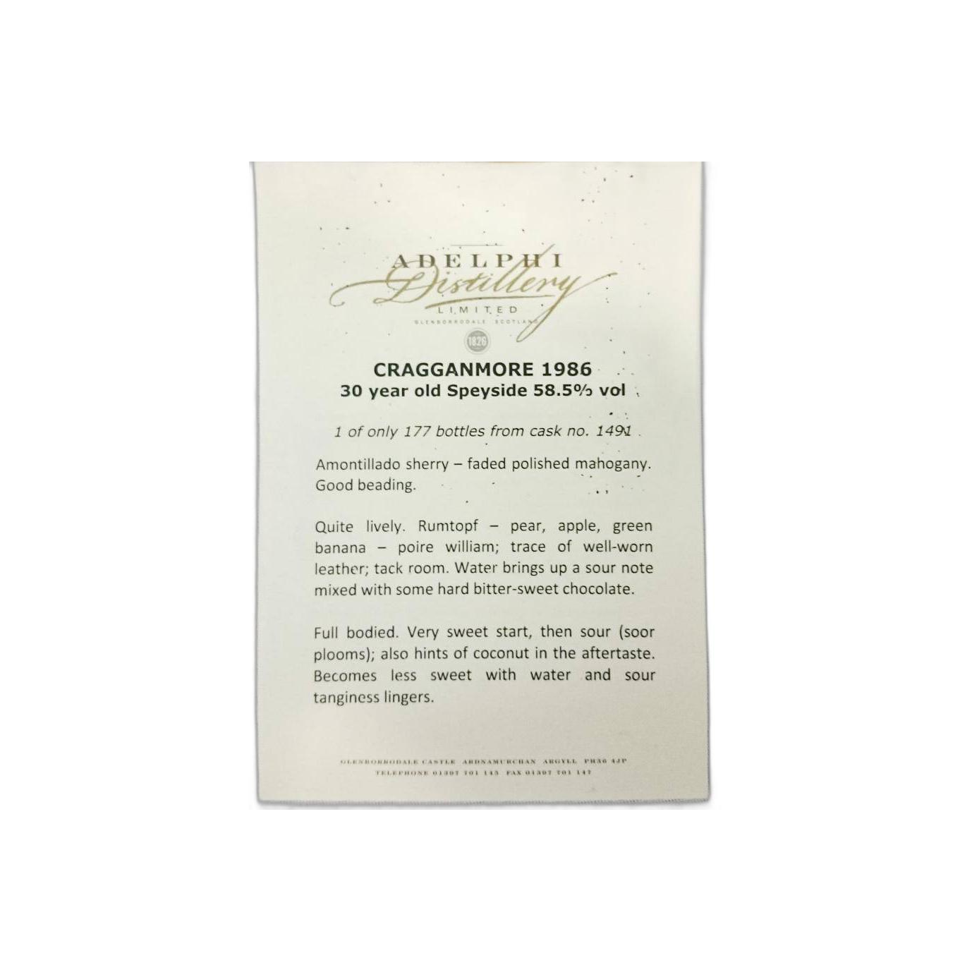 Cragganmore 1986 30 Years Single Malt Whisky 2