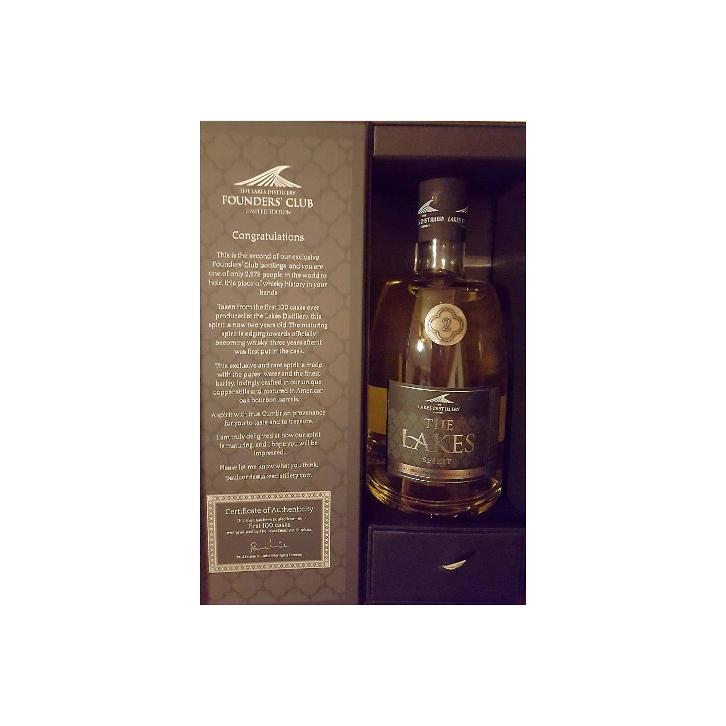 The Lakes Distillery 2015 2 Years Spirit Whisky 2