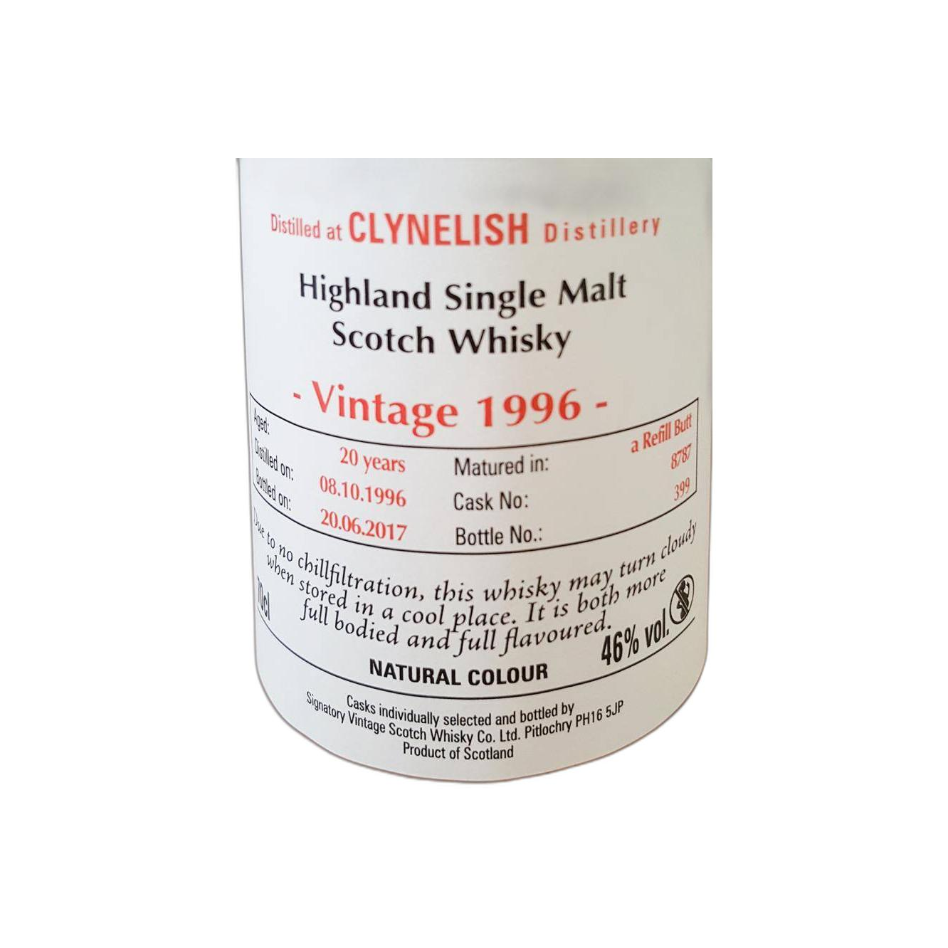 Clynelish The Un-Chillfiltered Collection 1996 20 Years Single Malt Whisky 2