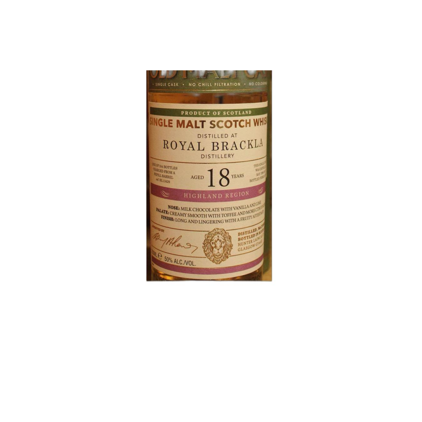 Royal Brackla Old Malt Cask 1998 18 Years Single Malt Whisky 3