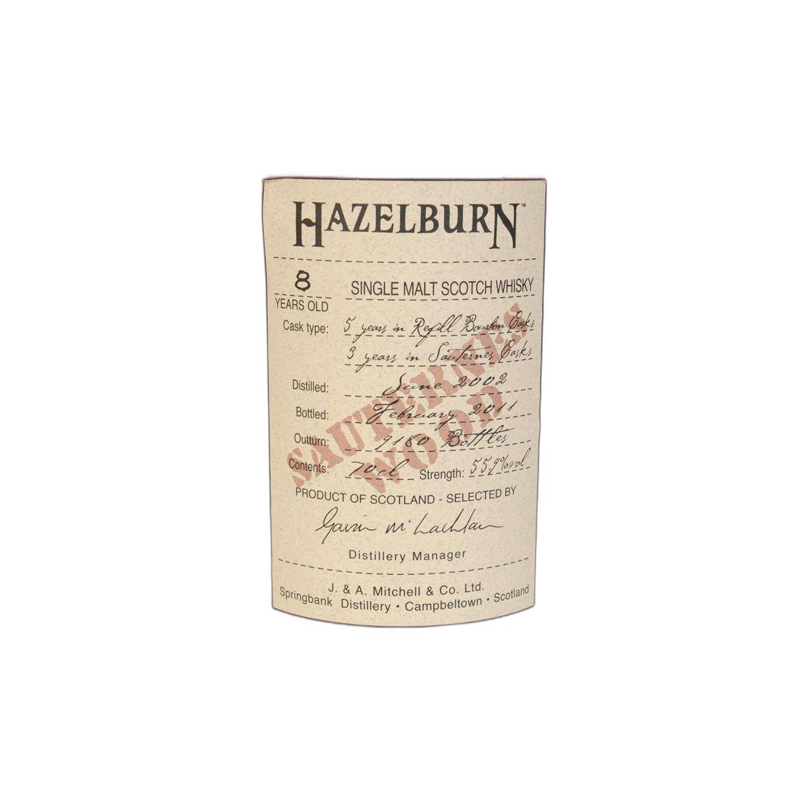 Hazelburn 2002 8 Years Single Malt Whisky 2