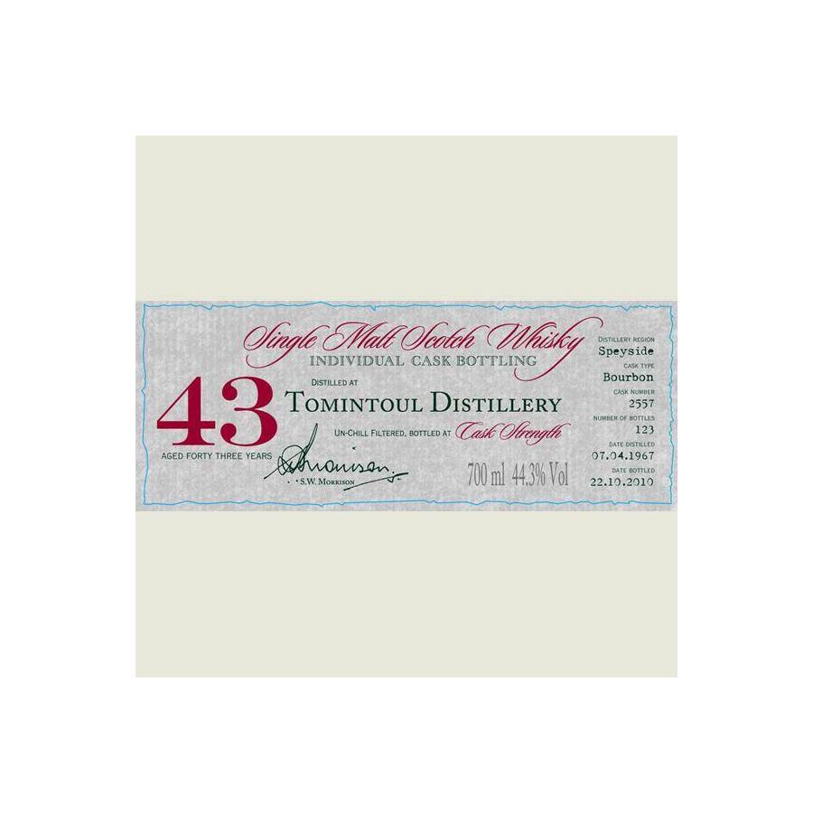 Tomintoul Individual Cask Bottling 1967 43 Years Single Malt Whisky 2