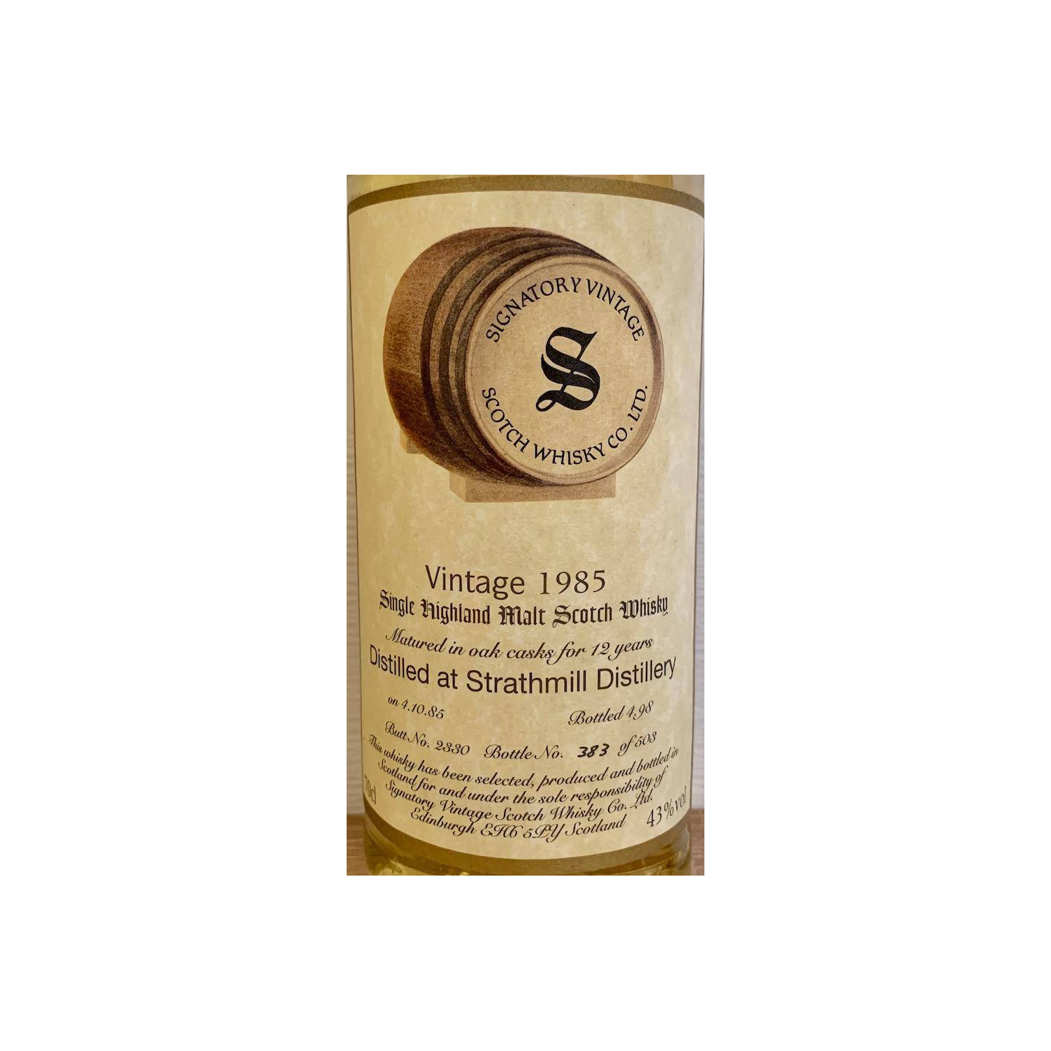 Strathmill Vintage Collection 1985 12 Years Single Malt Whisky