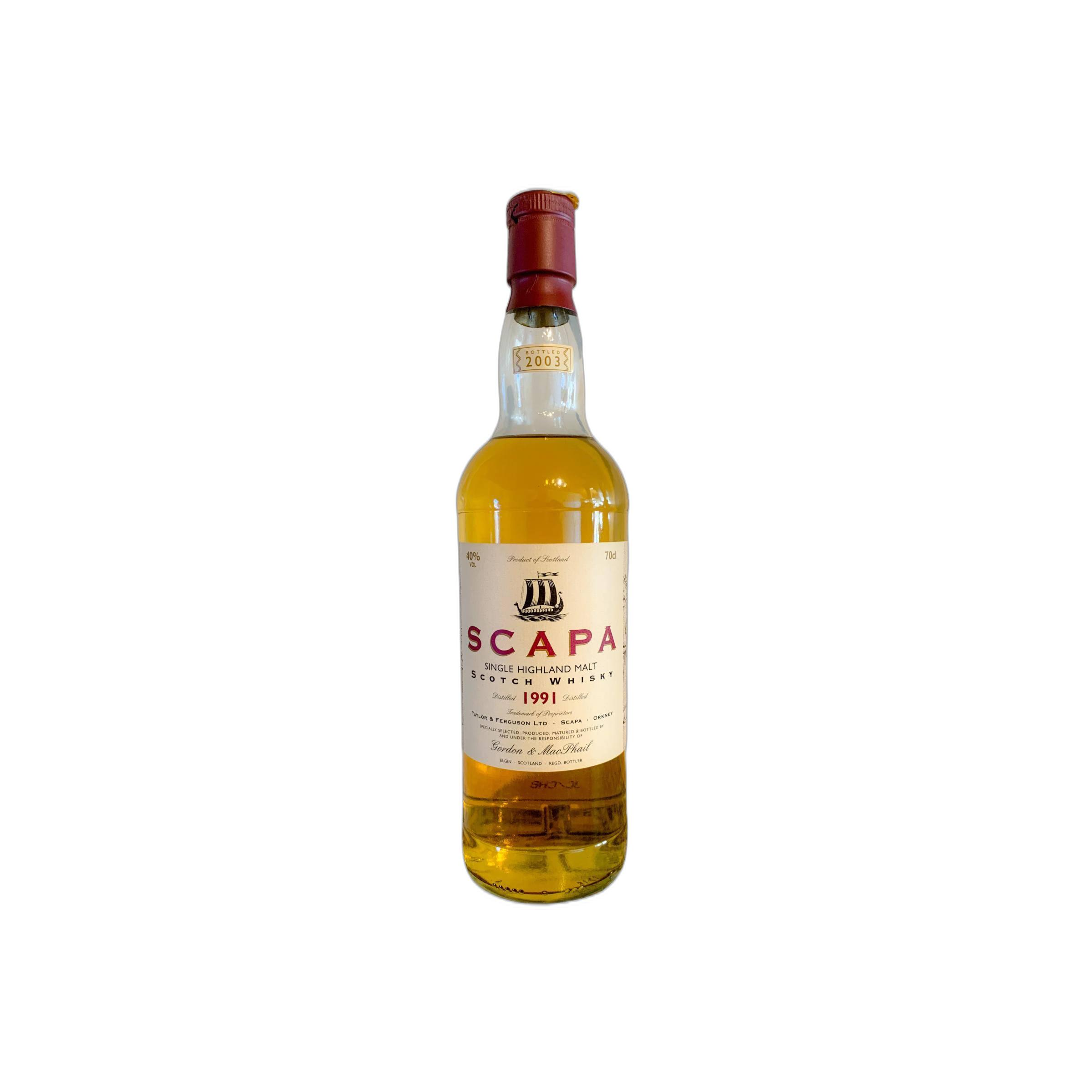 Scapa Licensed Bottling 1991 12 Years Single Malt Whisky