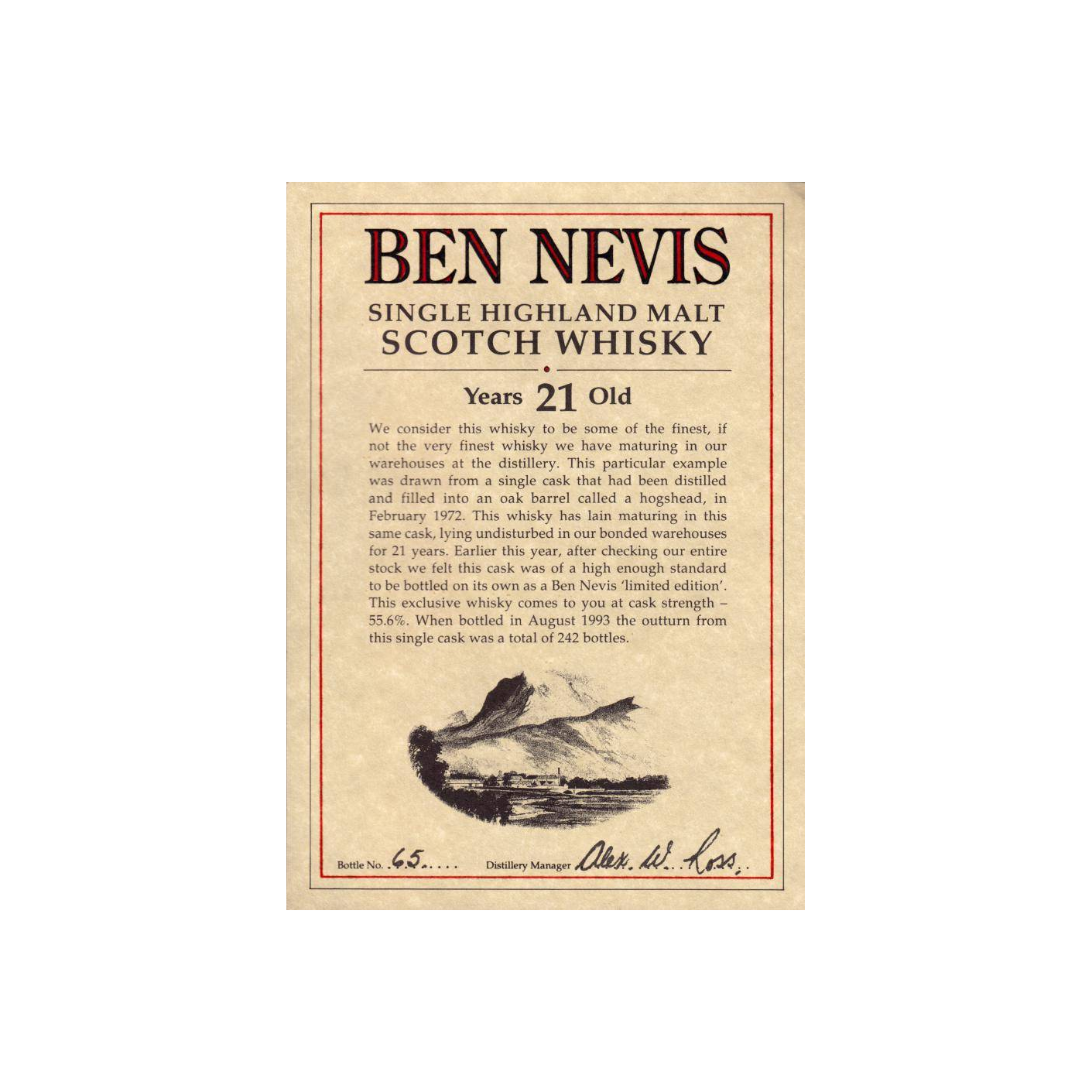 Ben Nevis 1972 21 Years Single Malt Whisky 3