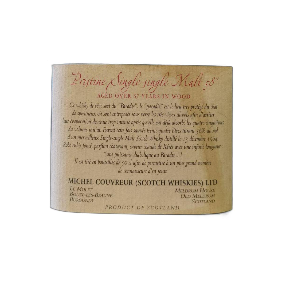 Michel Couvreur 1964 37 Years Single Malt Whisky 2