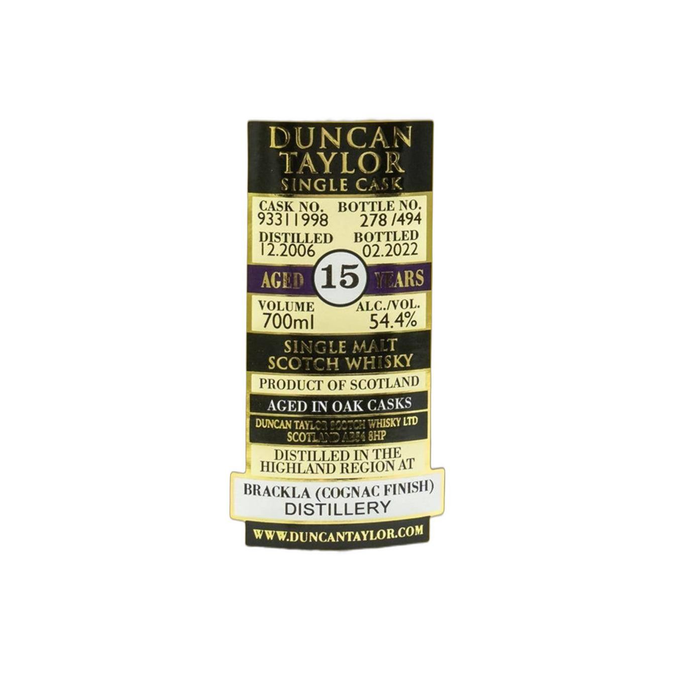 Royal Brackla Single Cask 2006 15 Years Single Malt Whisky 2