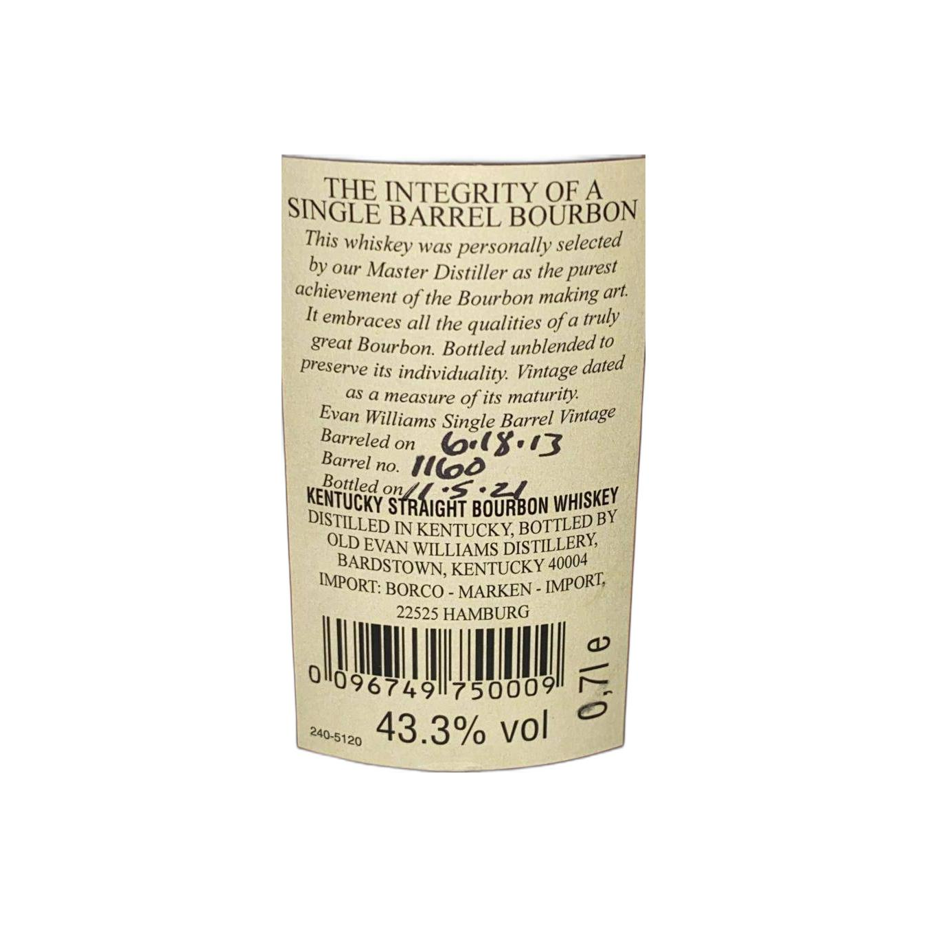 Evan Williams 2013 8 Years Bourbon Whisky 2