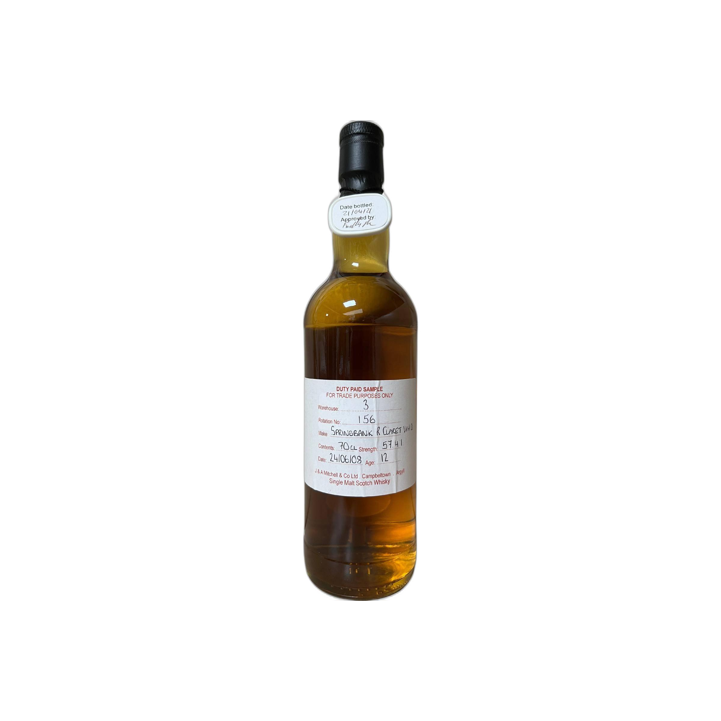 Springbank Duty Paid Sample - For Trade Purposes Only 2008 12 Years Single Malt Whisky