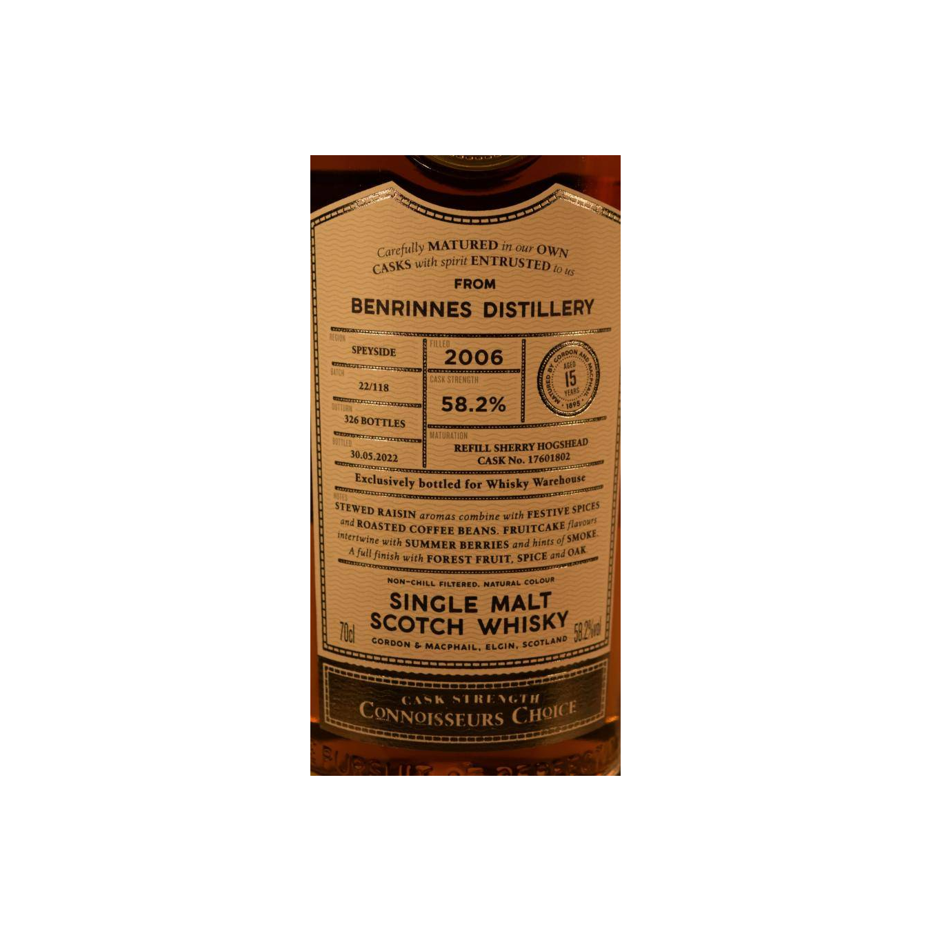 Benrinnes Connoisseurs Choice - Cask Strength 2006 15 Years Single Malt Whisky 2